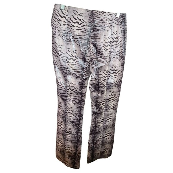 Womans Collusion Animal Print Pants Faux Snakeskin Flare Sz 6 Gray Black JJ4065 - Picture 2 of 11